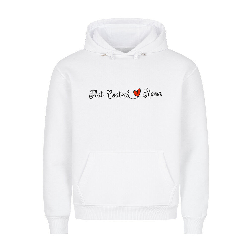 Premium Hoodie "Flat Coated Retriever - Mama" Weiß – hunde-shirt.de