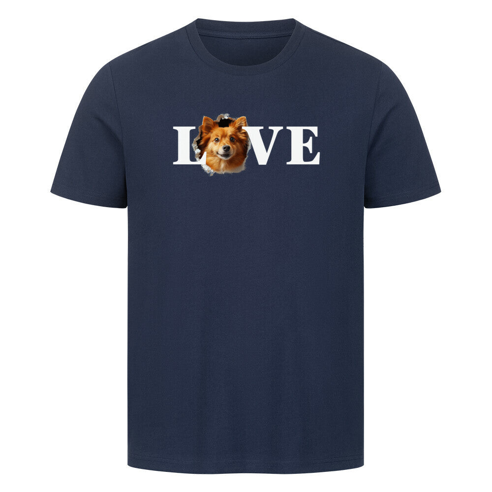 Premium T-Shirt "Finnischer Spitz - LOVE" French Navy – hunde-shirt.de