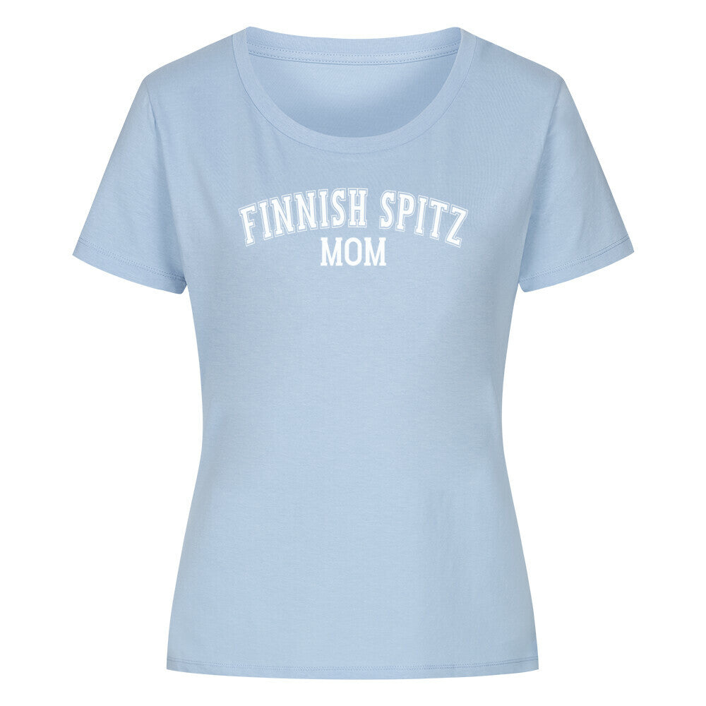 Premium Organic Damen-Shirt "Finnischer Spitz - MOM" Sky Blue – hunde-shirt.de