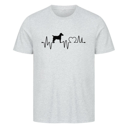 Premium T-Shirt "Foxterrier ( Glatthaar ) - Heartbeat" Heather Grey – hunde-shirt.de