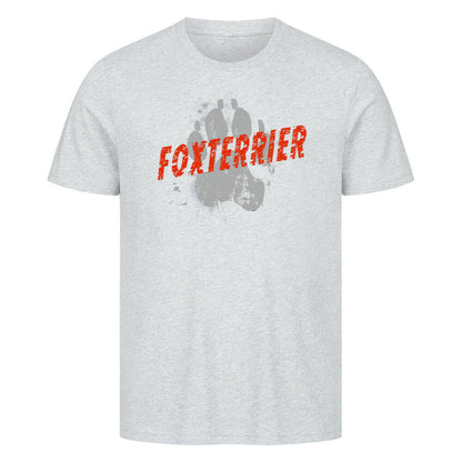 Premium T-Shirt "Foxterrier - PAW" Heather Grey – hunde-shirt.de