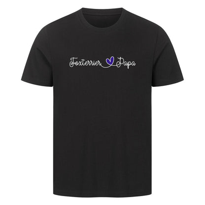 Premium T-Shirt "Foxterrier -Papa" Schwarz – hunde-shirt.de
