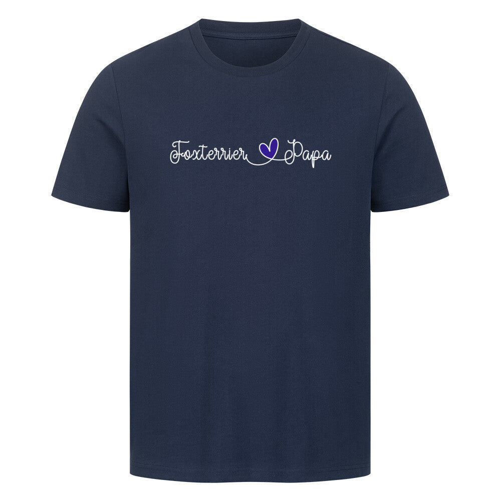 Premium T-Shirt "Foxterrier -Papa" French Navy – hunde-shirt.de