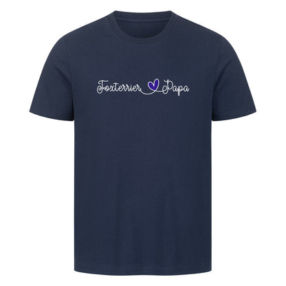 Premium T-Shirt "Foxterrier -Papa" French Navy – hunde-shirt.de