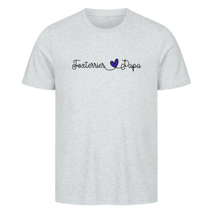 Premium T-Shirt "Foxterrier -Papa" Heather Grey – hunde-shirt.de