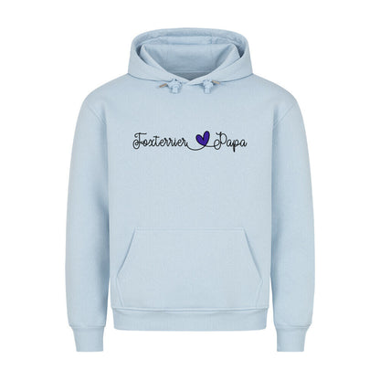 Premium Hoodie "Foxterrier - Papa" Babyblau – hunde-shirt.de