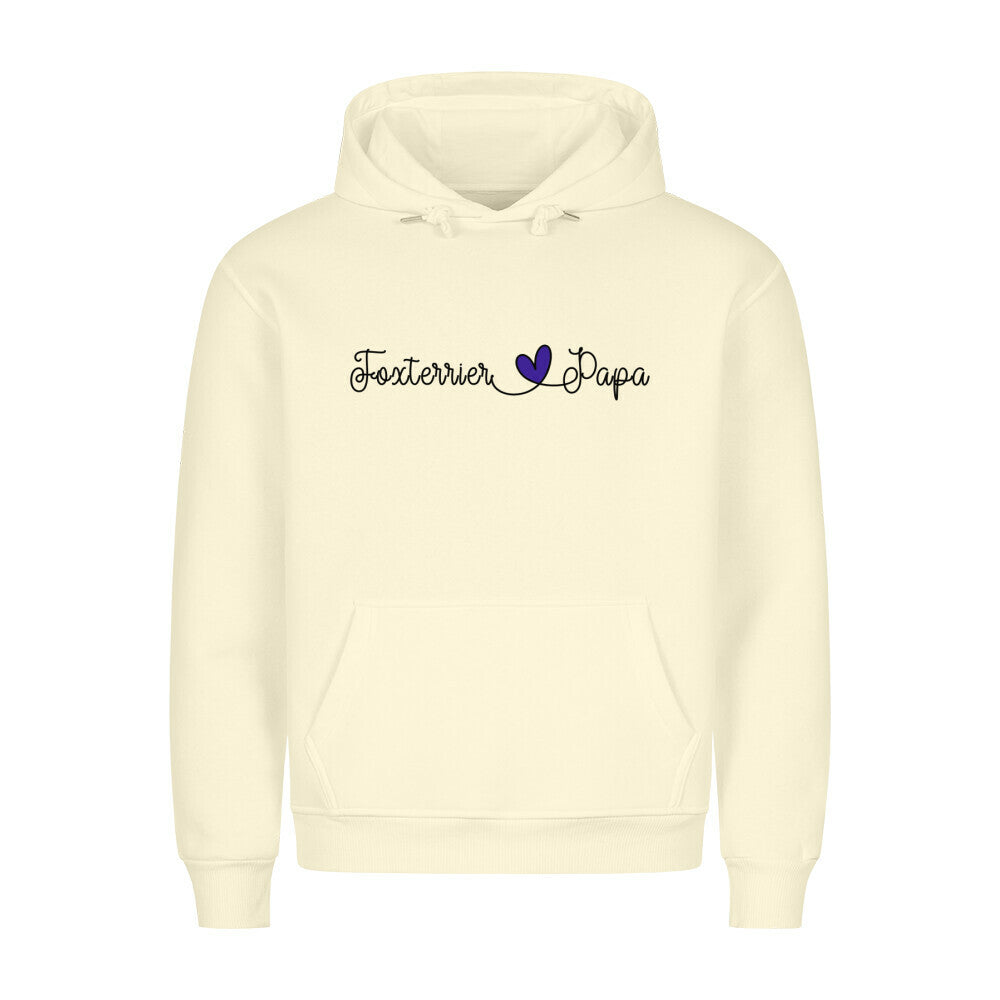 Premium Hoodie "Foxterrier - Papa" Beige – hunde-shirt.de