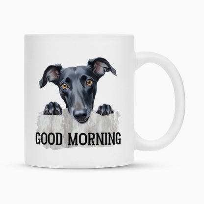 Tasse "Galgo - Good Morning" Weiß – hunde-shirt.de
