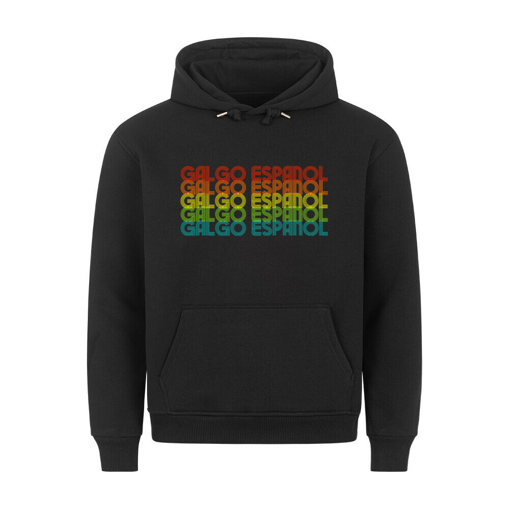 Premium Hoodie "Galgo - RETRO" Schwarz – hunde-shirt.de