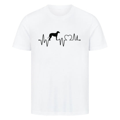 Premium T-Shirt "Galgo - Heartbeat" Weiß – hunde-shirt.de