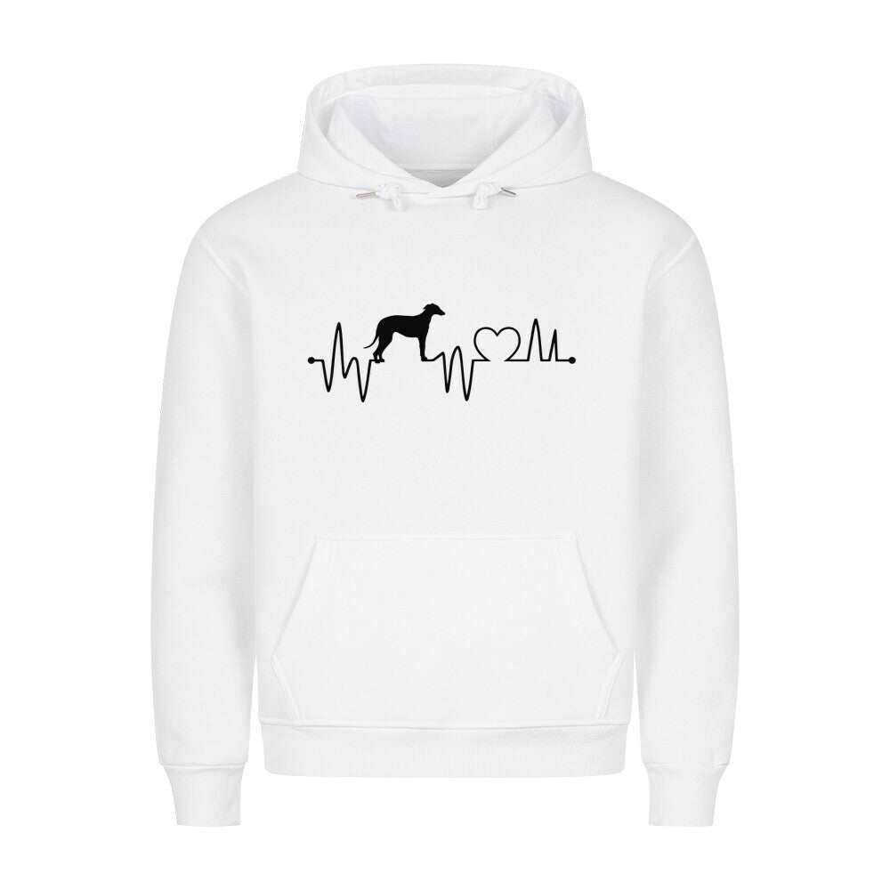 Premium Hoodie "Galgo - Heartbeat" Weiß – hunde-shirt.de