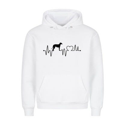 Premium Hoodie "Galgo - Heartbeat" Weiß – hunde-shirt.de
