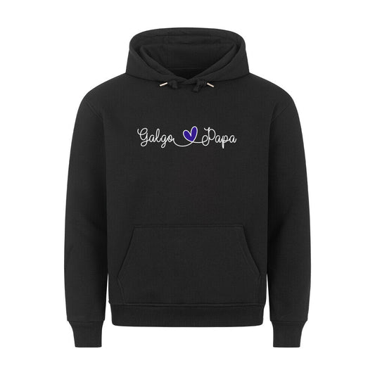 Premium Hoodie "Galgo - Papa" Schwarz – hunde-shirt.de