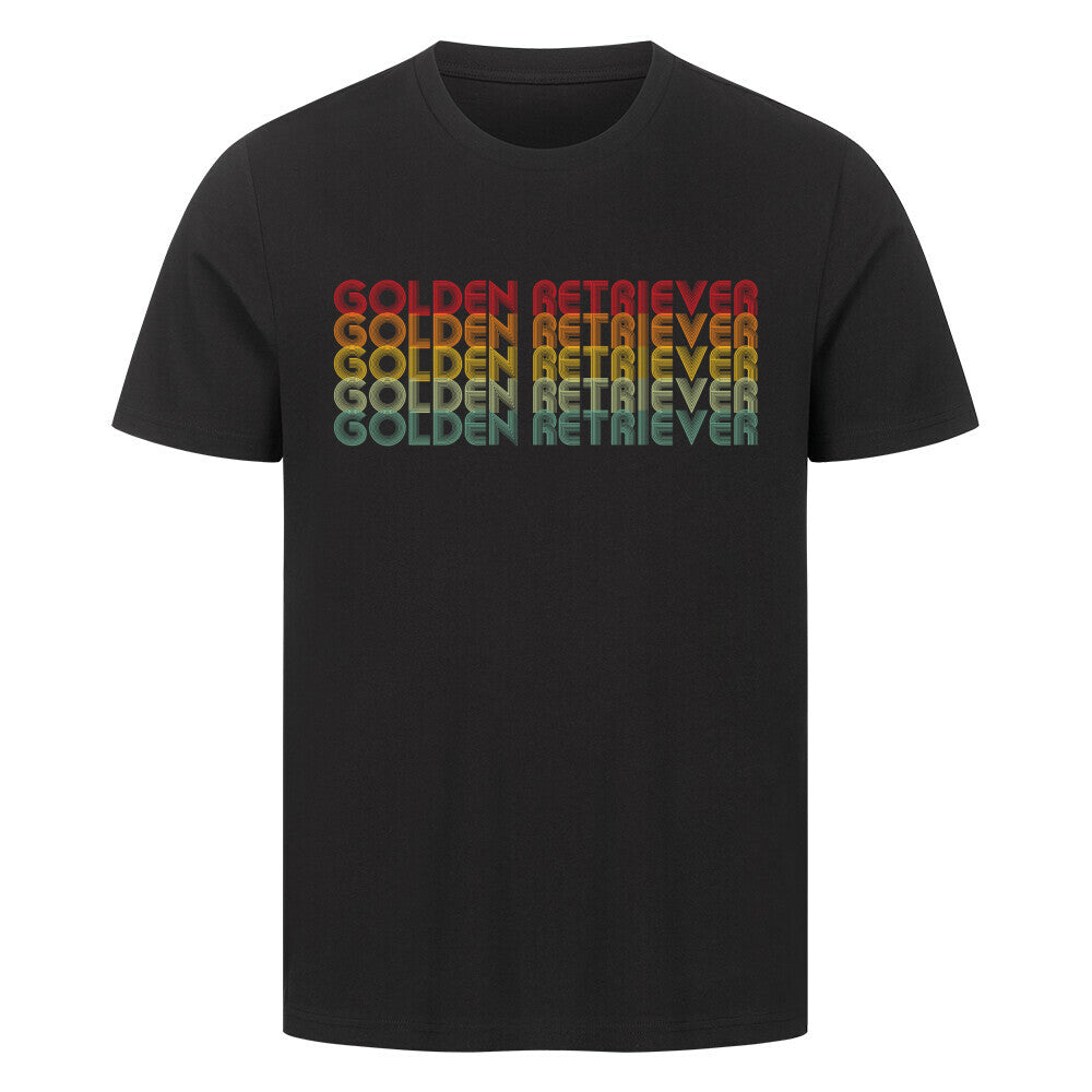 Premium T-Shirt "Golden Retriever - RETRO" Schwarz – hunde-shirt.de
