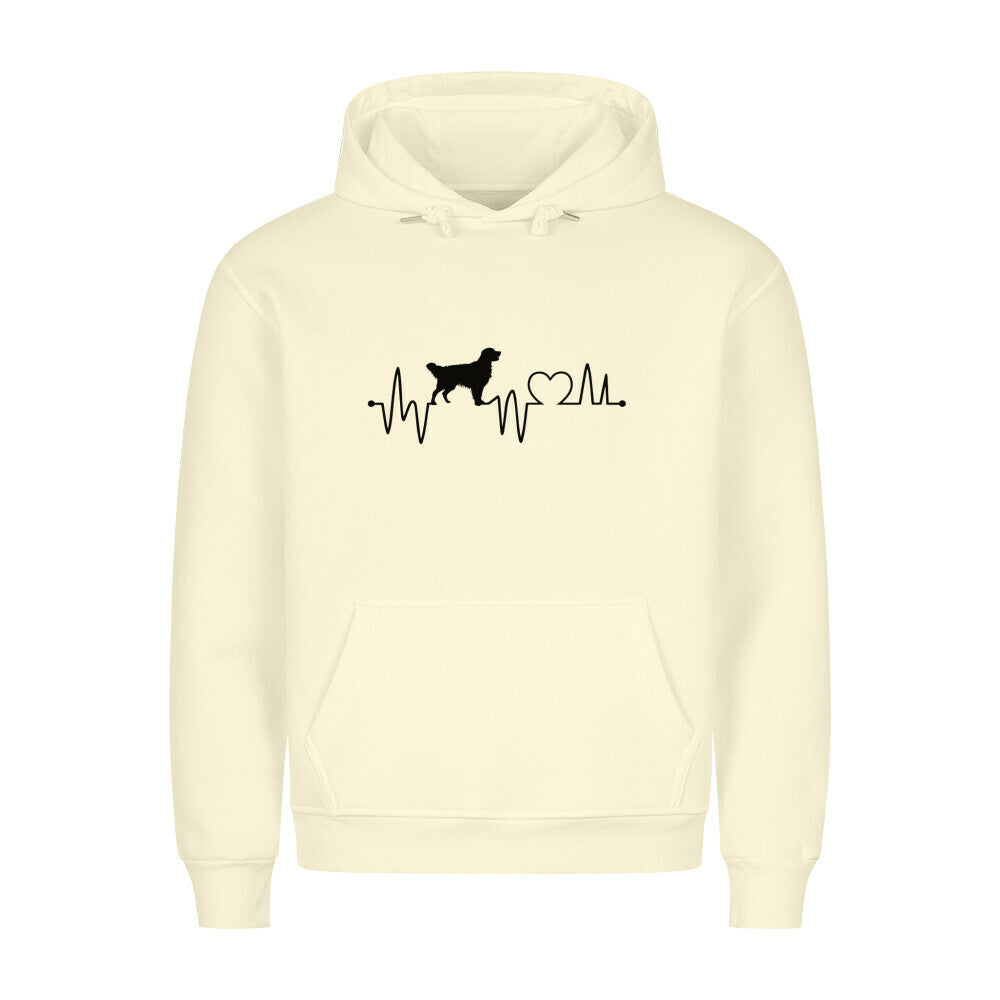 Premium Hoodie "Golden Retriever - Heartbeat" Beige – hunde-shirt.de