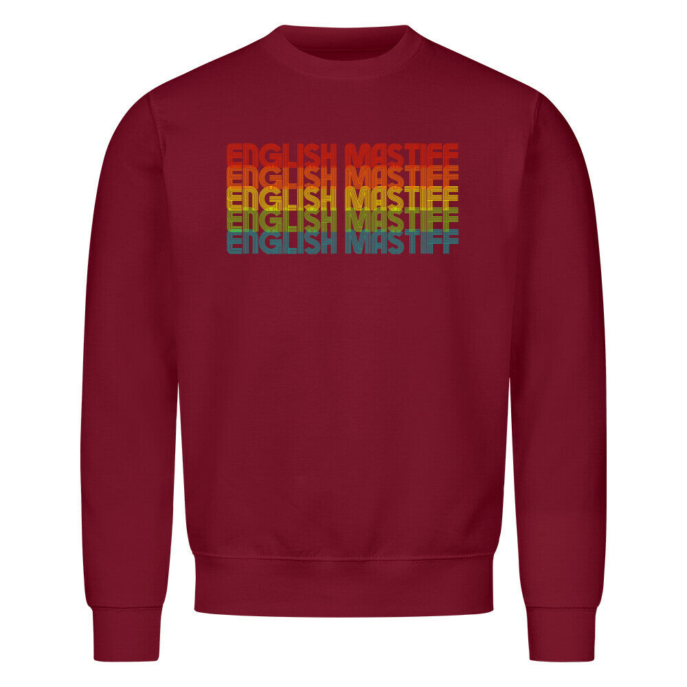 Premium Sweatshirt "English Mastiff - RETRO" Burgunder – hunde-shirt.de
