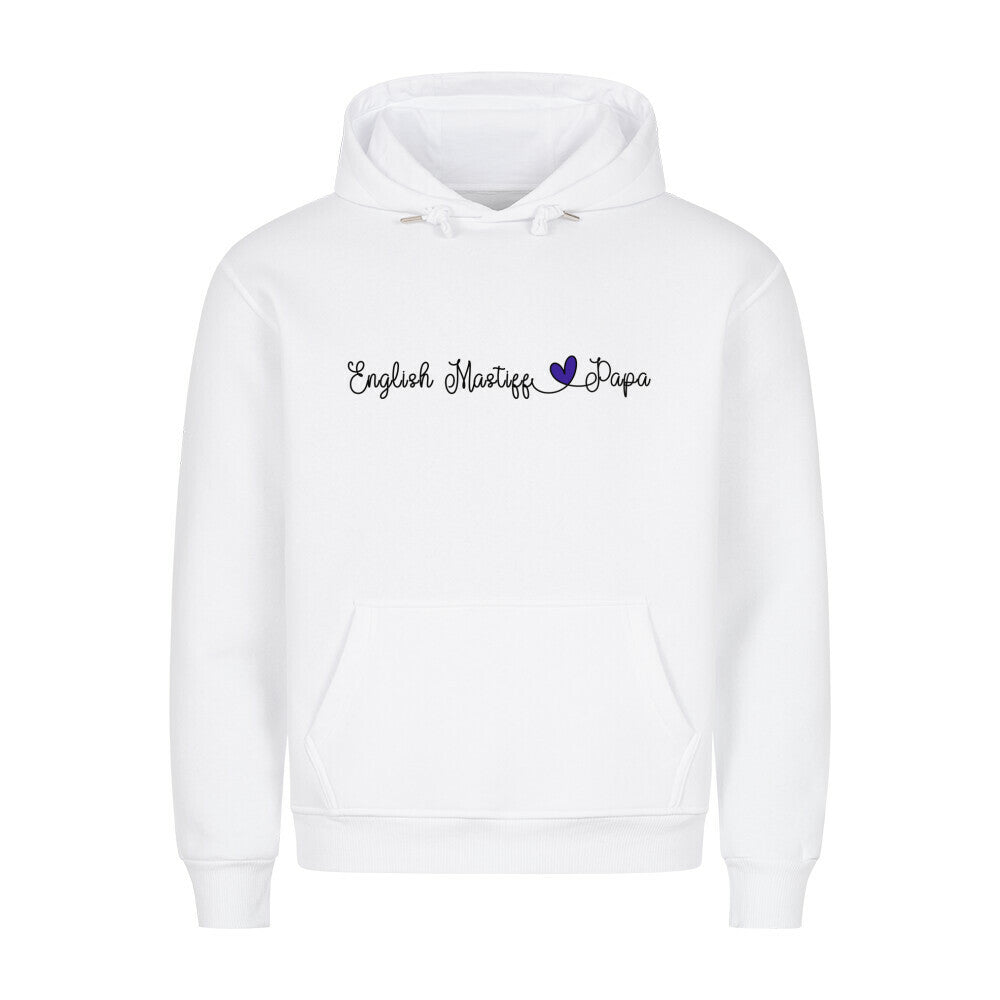 Premium Hoodie "English Mastiff - Papa" Weiß – hunde-shirt.de
