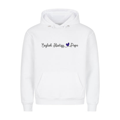 Premium Hoodie "English Mastiff - Papa" Weiß – hunde-shirt.de