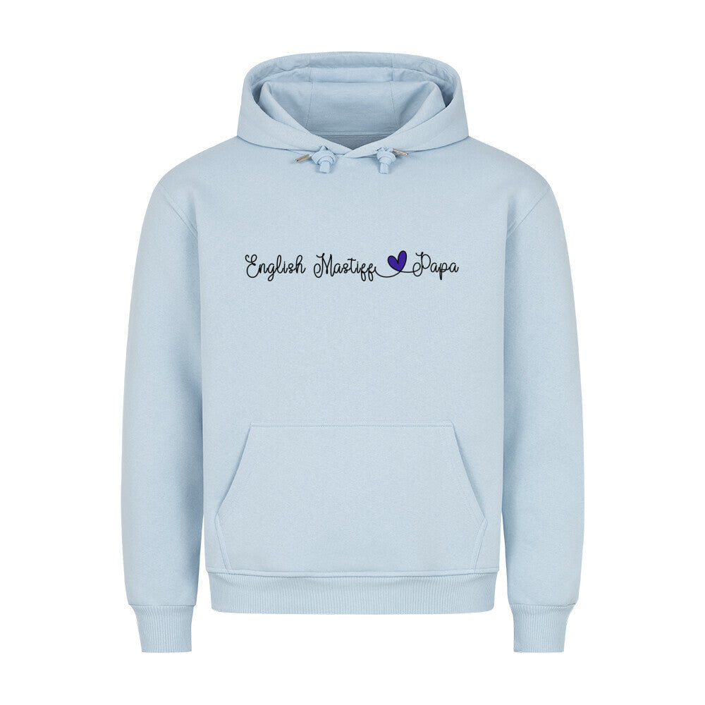 Premium Hoodie "English Mastiff - Papa" Babyblau – hunde-shirt.de