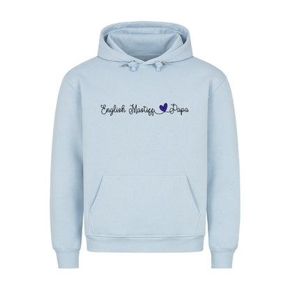 Premium Hoodie "English Mastiff - Papa" Babyblau – hunde-shirt.de