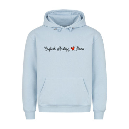 Premium Hoodie "English Mastiff - Mama" Babyblau – hunde-shirt.de