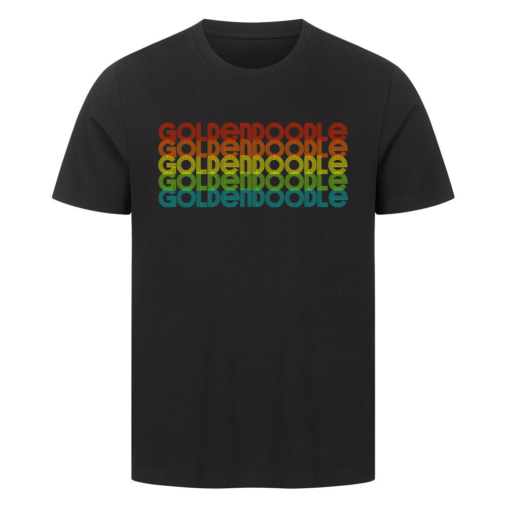 Premium T-Shirt "Golden Doodle - RETRO" Schwarz – hunde-shirt.de