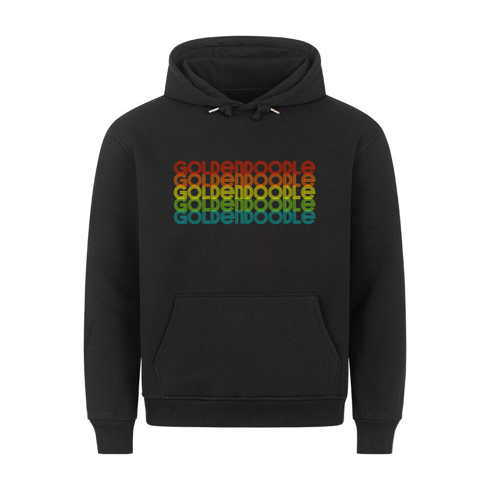 Premium Hoodie "Golden Doodle - RETRO" Schwarz – hunde-shirt.de