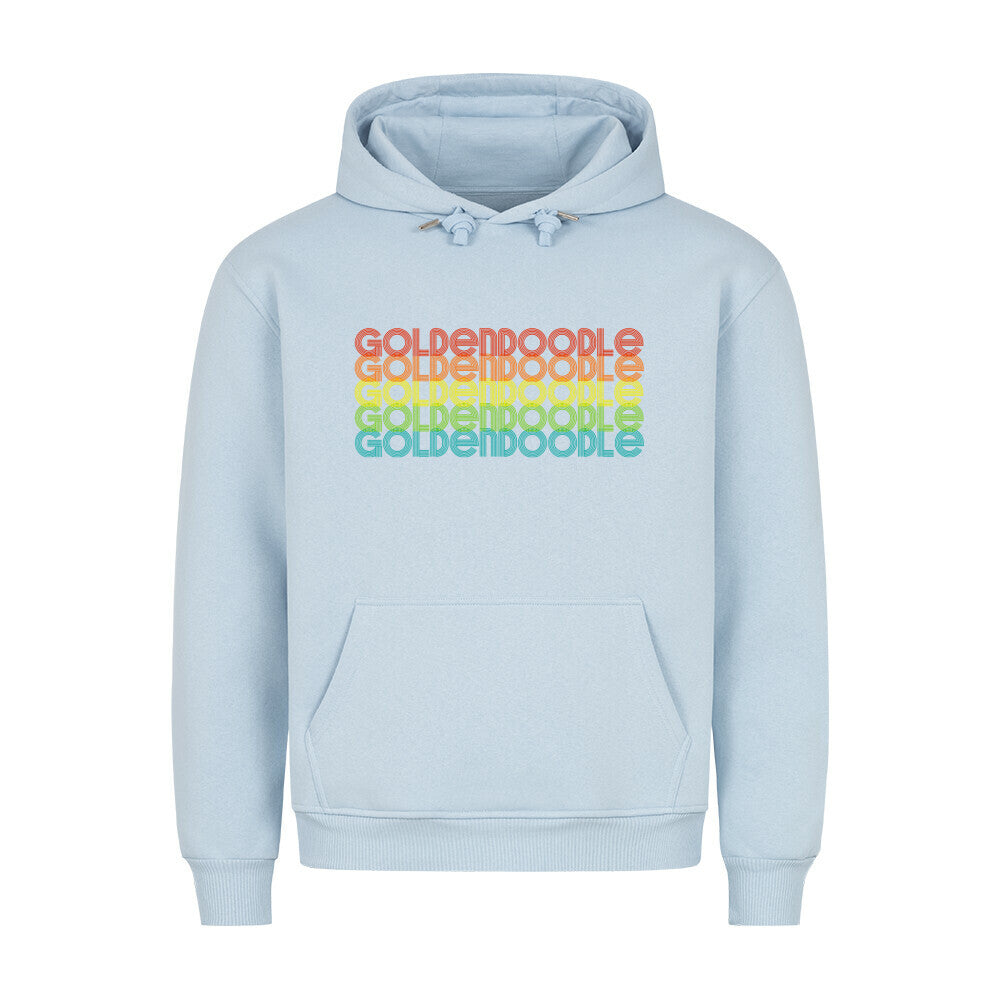 Premium Hoodie "Golden Doodle - RETRO" Babyblau – hunde-shirt.de