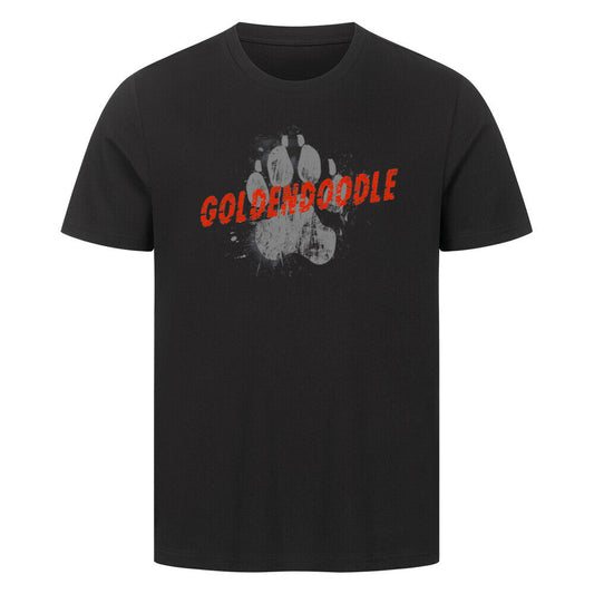 Premium T-Shirt "Golden Doodle - PAW" Schwarz – hunde-shirt.de