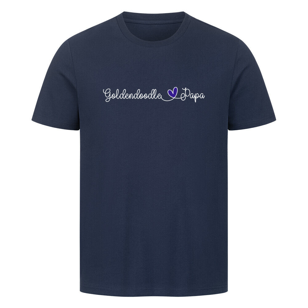 Premium T-Shirt "Golden Doodle - Papa" French Navy – hunde-shirt.de