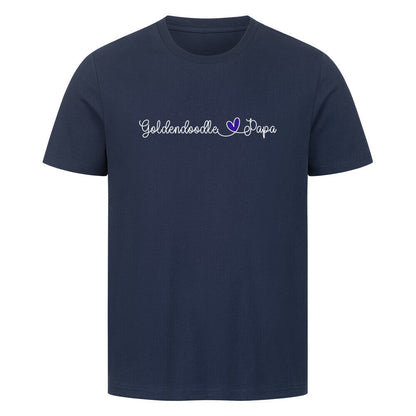 Premium T-Shirt "Golden Doodle - Papa" French Navy – hunde-shirt.de