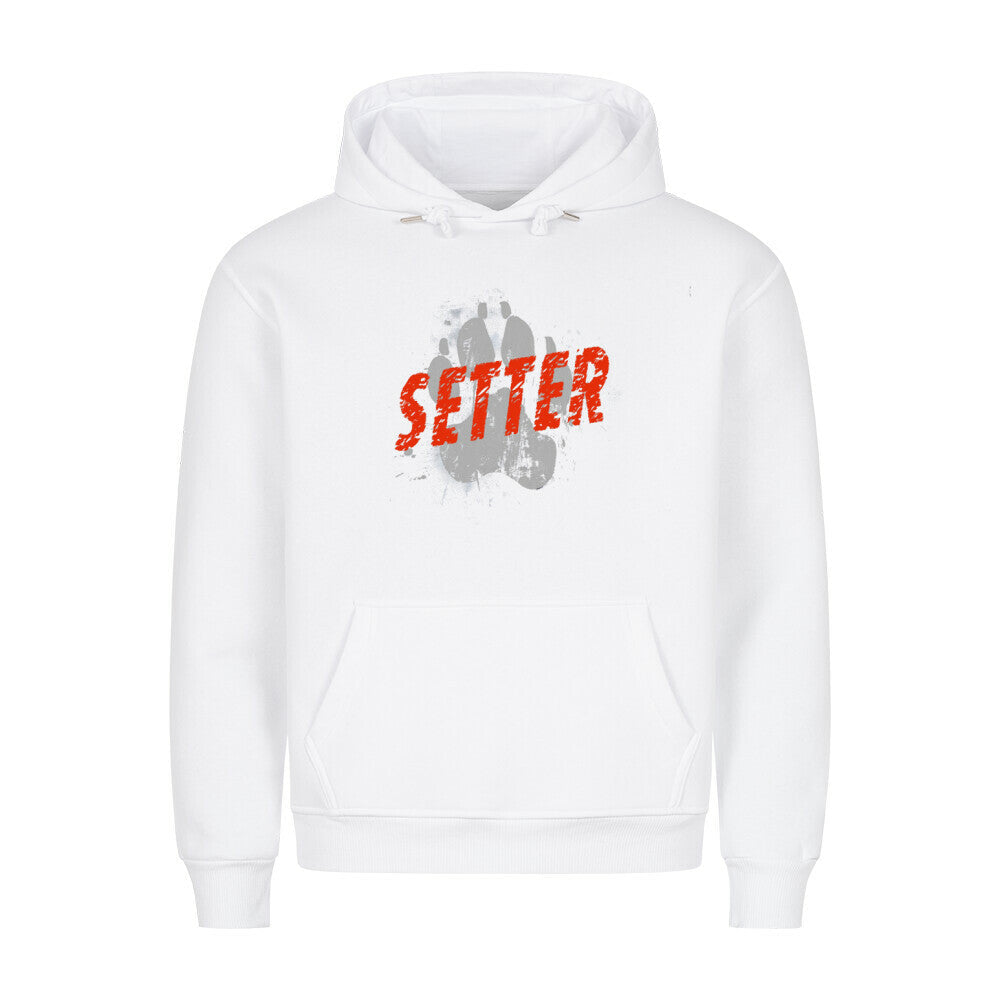 Premium Hoodie "Gordon Setter - Paw" Weiß – hunde-shirt.de