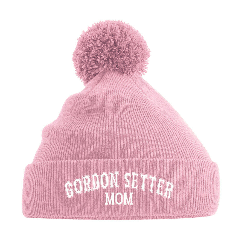 Bommelmütze "Gordon Setter - MOM" Dusky Pink – hunde-shirt.de