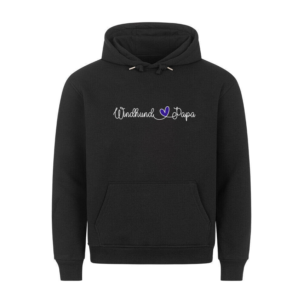 Premium Hoodie "Windhund - Papa" Schwarz – hunde-shirt.de