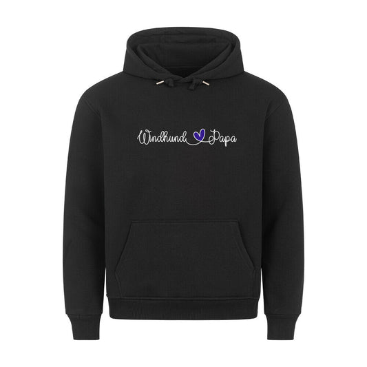 Premium Hoodie "Windhund - Papa" Schwarz – hunde-shirt.de