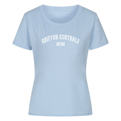 Premium Organic Damen-Shirt "Griffon Korthals - MOM" Sky Blue – hunde-shirt.de