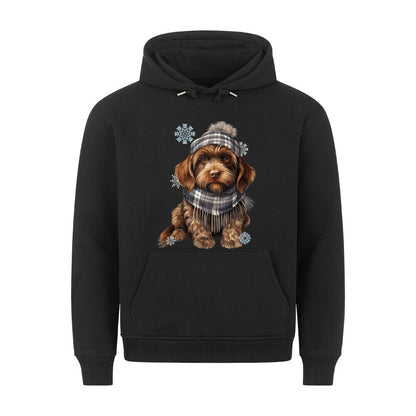 Premium Hoodie "Griffon Korthals - Winter" Schwarz – hunde-shirt.de