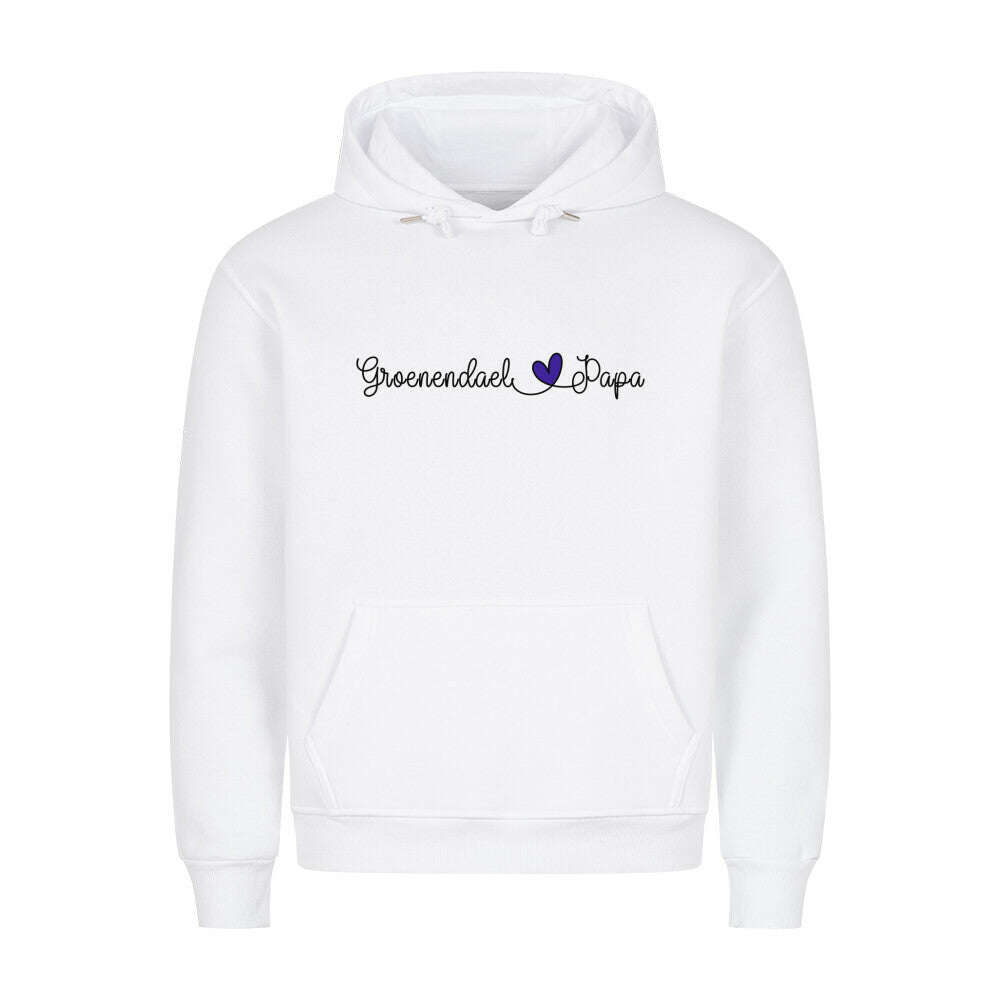 Premium Hoodie "Groenendael - Papa" Weiß – hunde-shirt.de