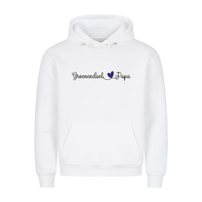 Premium Hoodie "Groenendael - Papa" Weiß – hunde-shirt.de