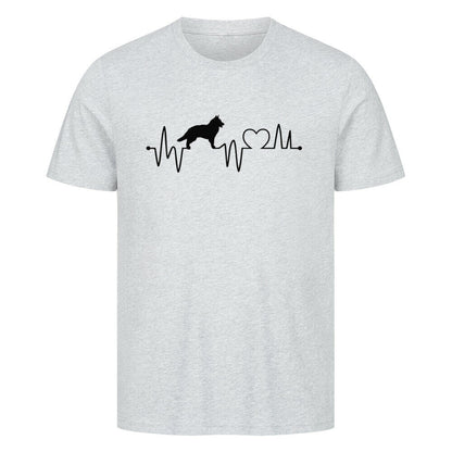 Premium T-Shirt "Groenendael - Heartbeat" Heather Grey – hunde-shirt.de