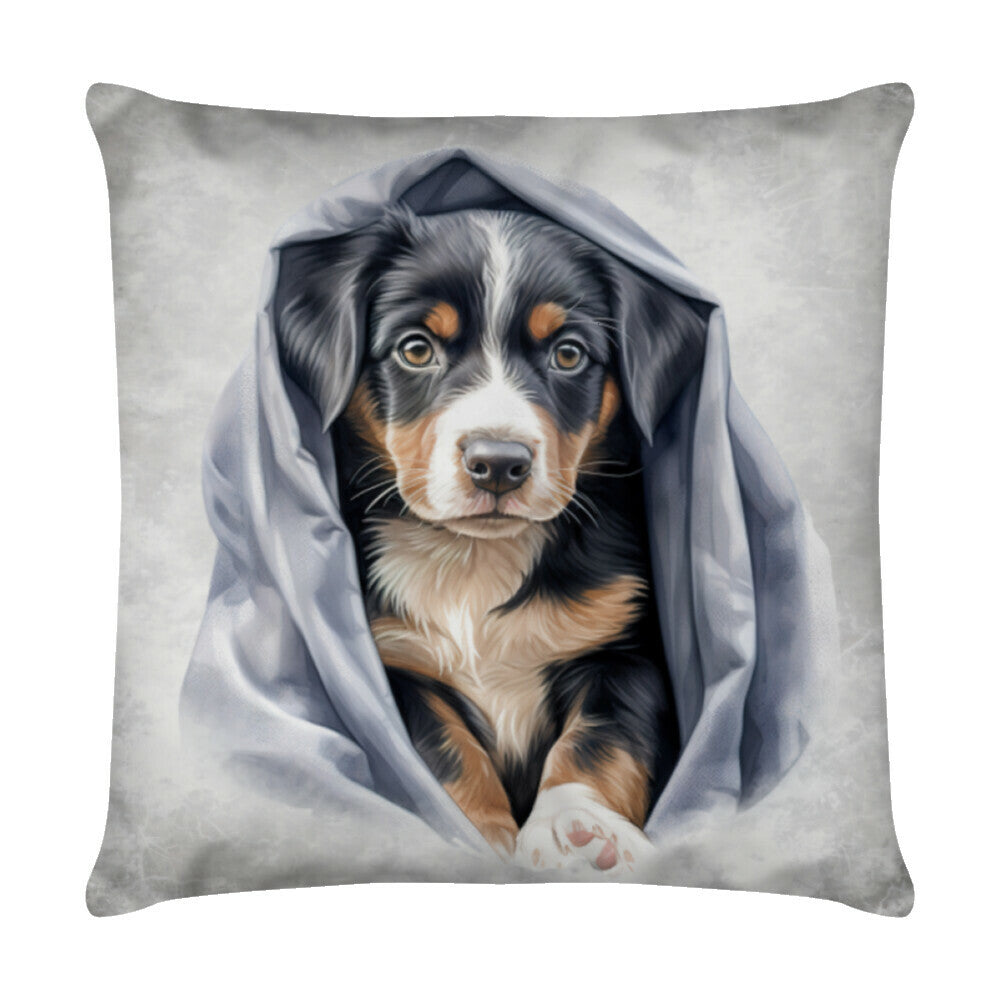 Kissen "Großer Schweizer - Kuscheln" Weiß – hunde-shirt.de
