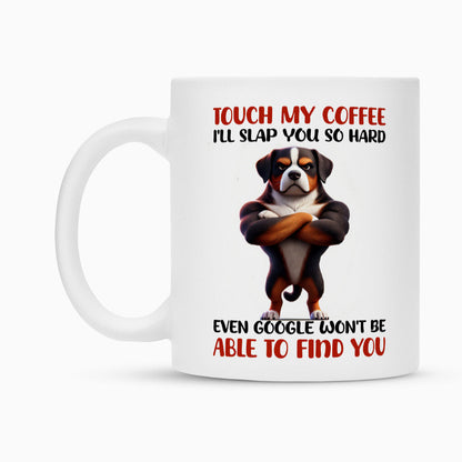 Tasse "Großer Schweizer - Touch my Coffee..." – hunde-shirt.de