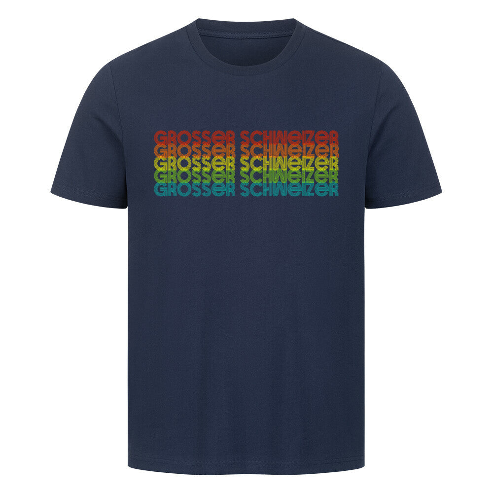 Premium T-Shirt "Großer Schweizer - RETRO" French Navy – hunde-shirt.de