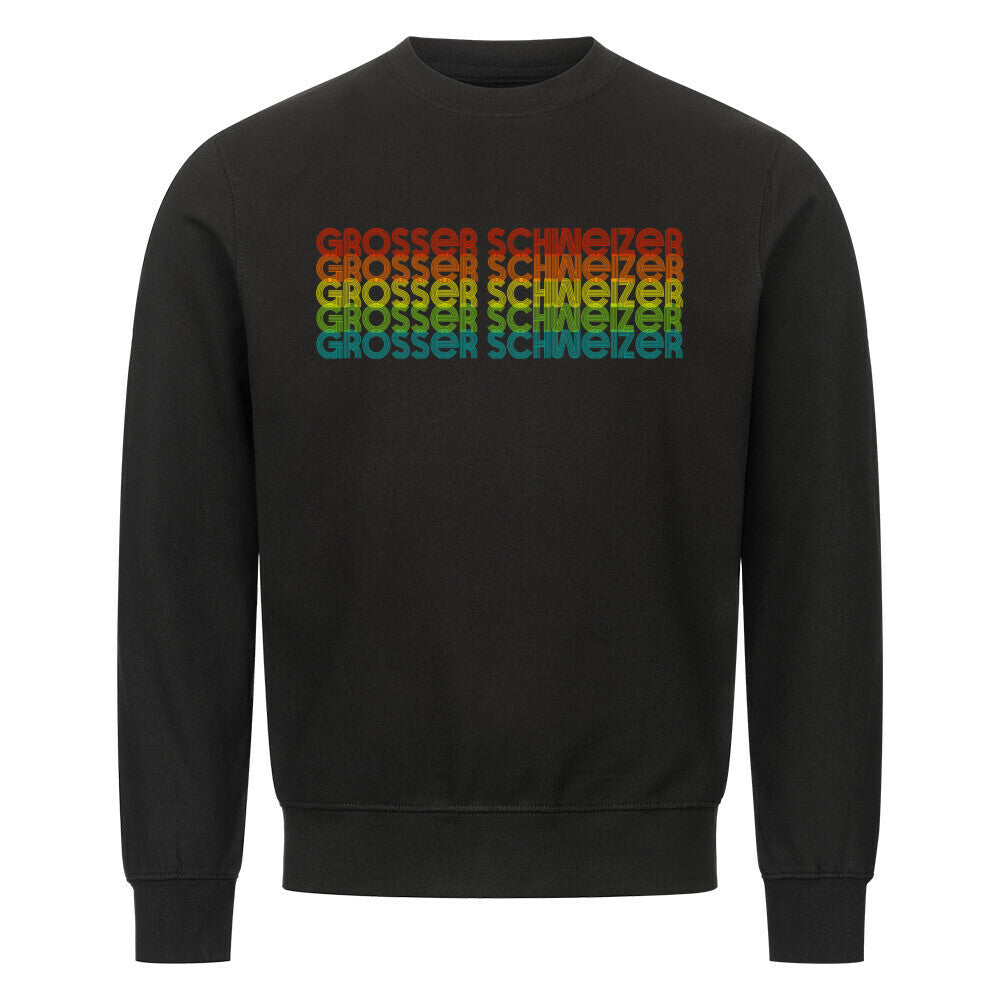 Premium Sweatshirt "Großer Schweizer - RETRO" Schwarz – hunde-shirt.de