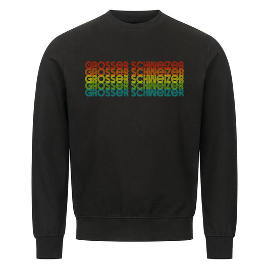 Premium Sweatshirt "Großer Schweizer - RETRO" Schwarz – hunde-shirt.de