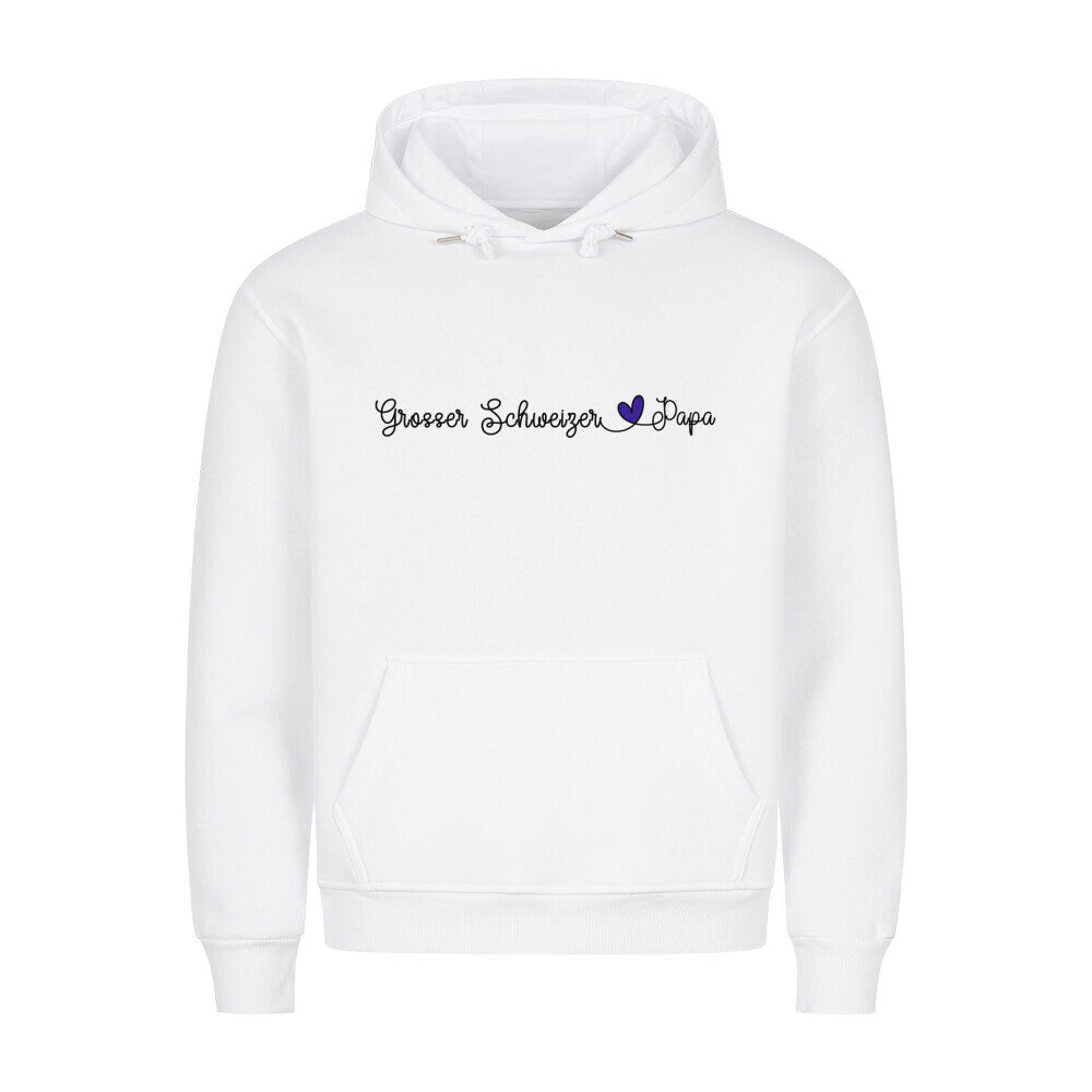 Premium Hoodie "Großer Schweizer - Papa" Weiß – hunde-shirt.de