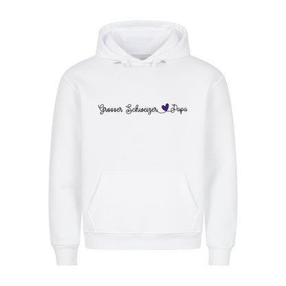 Premium Hoodie "Großer Schweizer - Papa" Weiß – hunde-shirt.de
