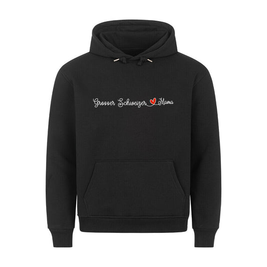 Premium Hoodie "Großer Schweizer - Mama" Schwarz – hunde-shirt.de