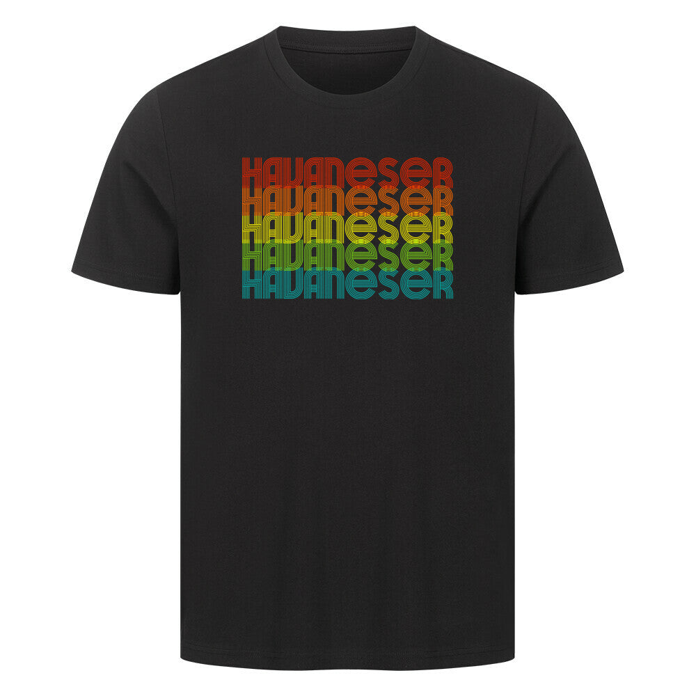 Premium T-Shirt "Havaneser - RETRO" Schwarz – hunde-shirt.de
