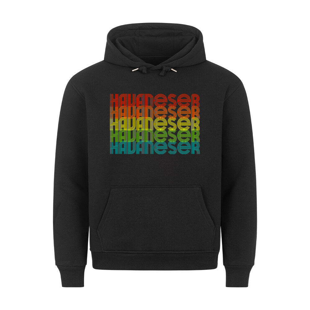 Premium Hoodie "Havaneser - RETRO" Schwarz – hunde-shirt.de